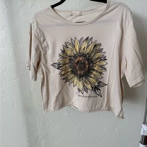 Altar'd State Cream Sunflower Crop Top